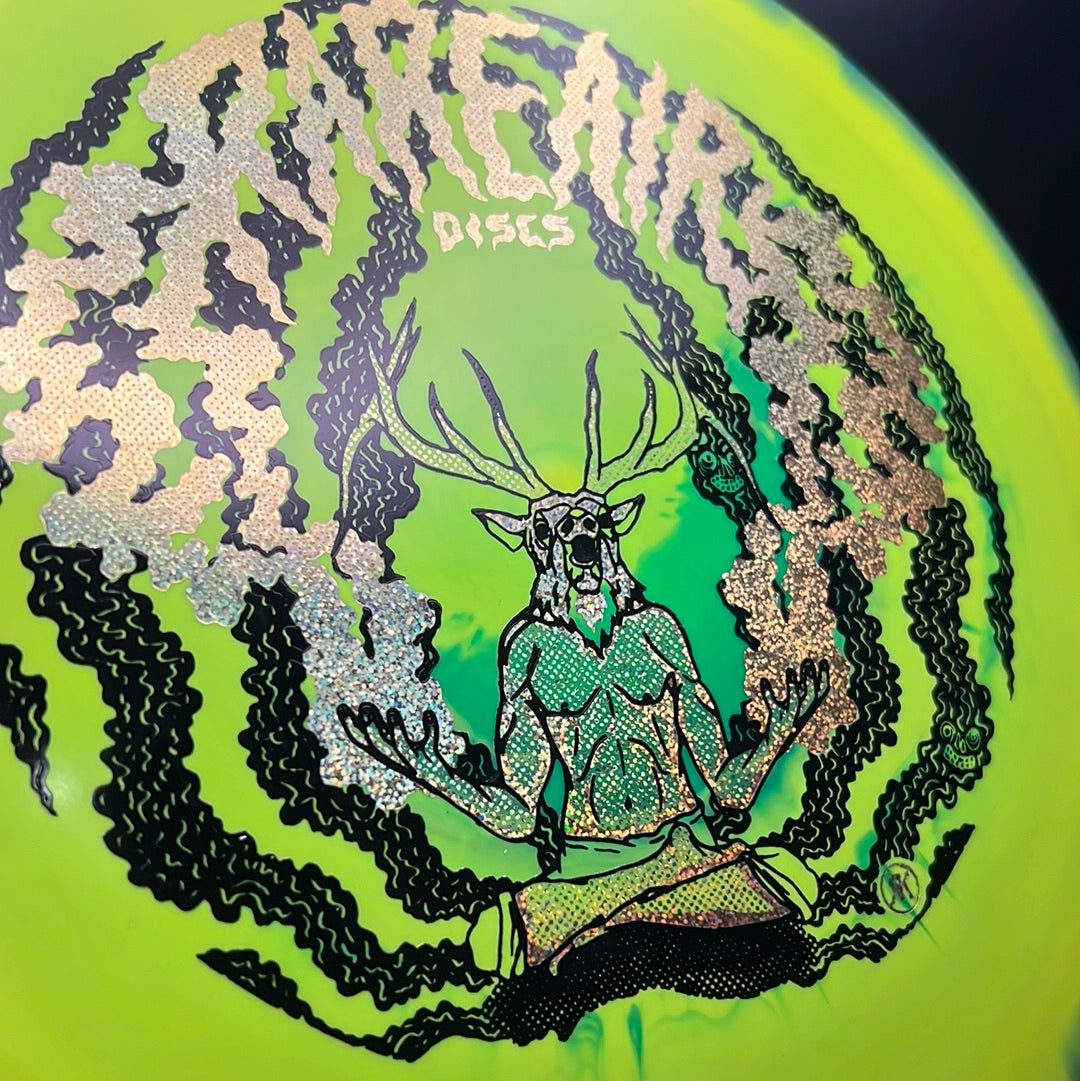 Rare Air Discs Halo S-Blend Exodus disc golf disc featuring custom RAD Elk stamp, with vibrant S-Blend plastic finish.