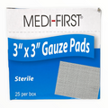 Sterile 3” x 3” gauze pads by Alpenglow Readiness Supply for first aid and wound care.