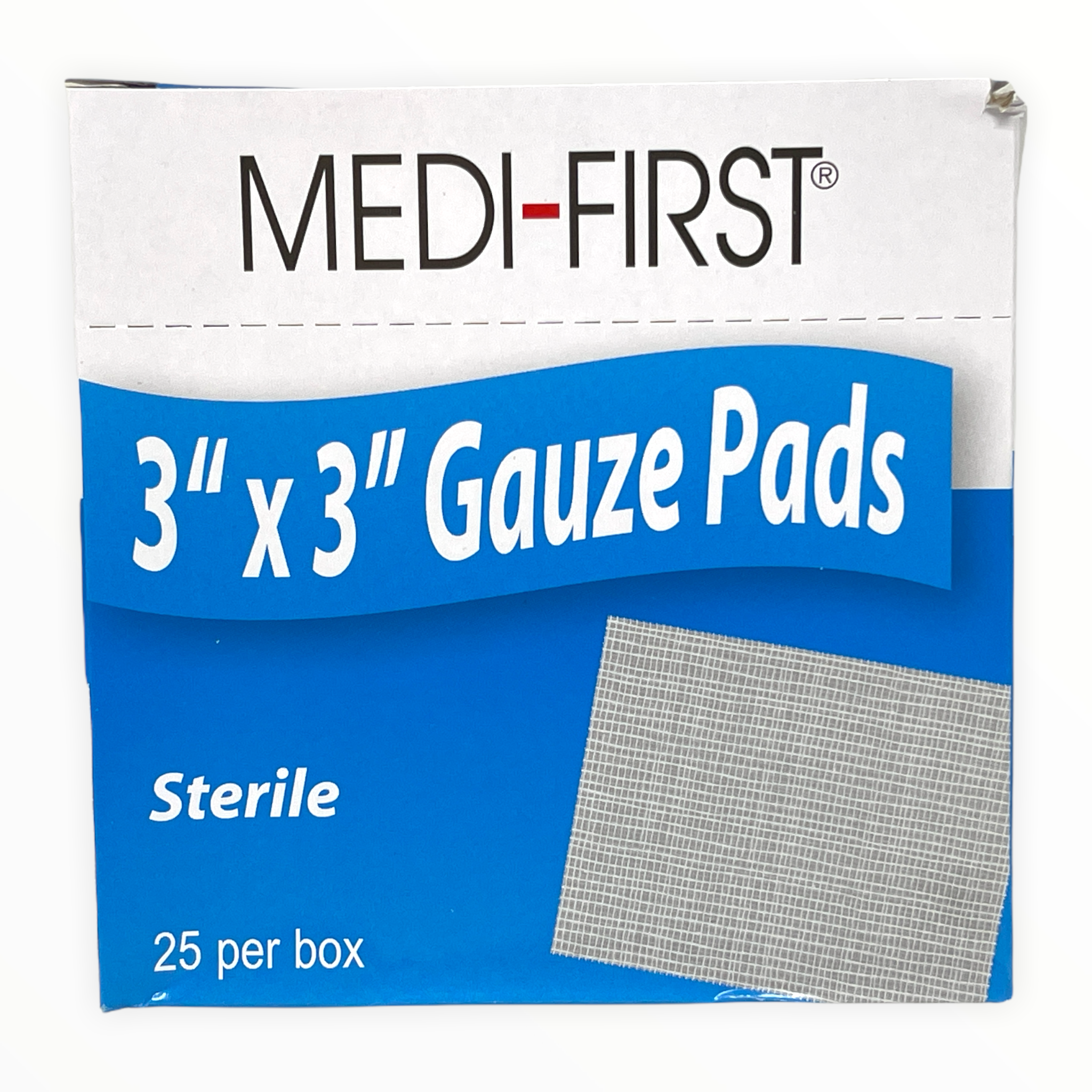 Sterile 3” x 3” gauze pads by Alpenglow Readiness Supply for first aid and wound care.