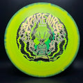 Rare Air Discs Halo S-Blend Exodus disc golf disc with custom RAD Elk stamp, showcasing its vibrant design and durable plastic material.