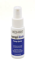 Medique Isopropyl Alcohol 70% pump spray bottle, a first aid supply for disinfecting and cleaning skin or surfaces.