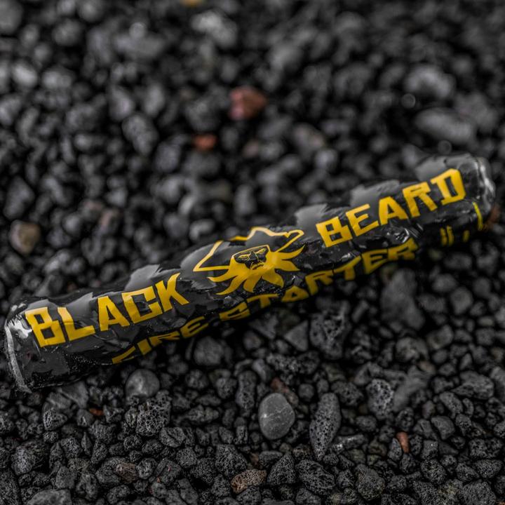Black Beard Fire Starter by Alpenglow Readiness Supply, featuring a compact design for outdoor fire starting.