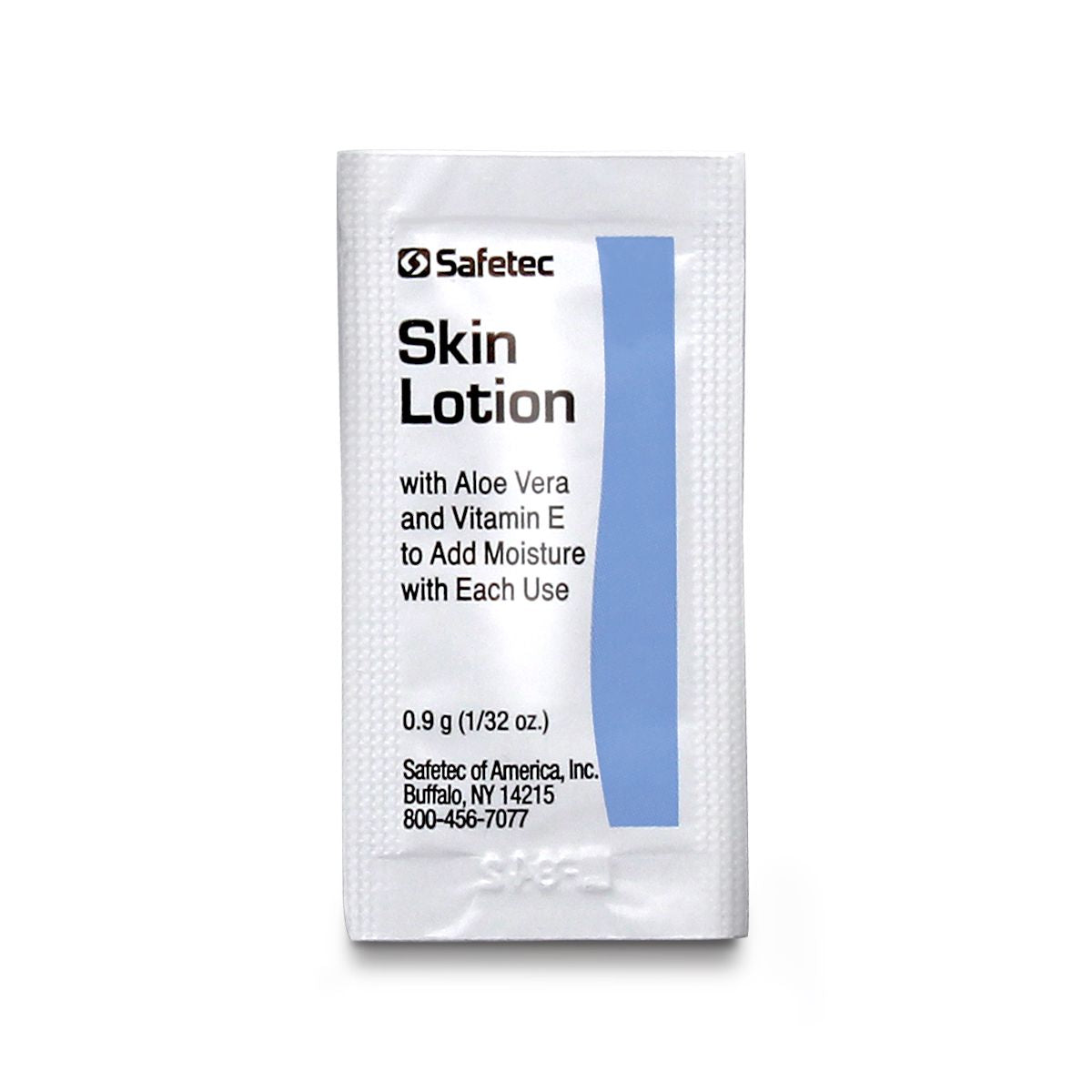 Alpenglow Readiness Supply skin lotion packets, 0.9 gm, displayed in a first aid supplies setting.