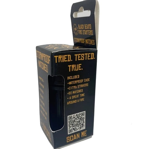 Alpenglow Readiness Supply stormproof matches in a waterproof container for outdoor survival use.