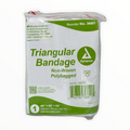 Triangular bandage with pins, 40 inches, displayed flat on a surface, ideal for first aid supplies by Alpenglow Readiness Supply.
