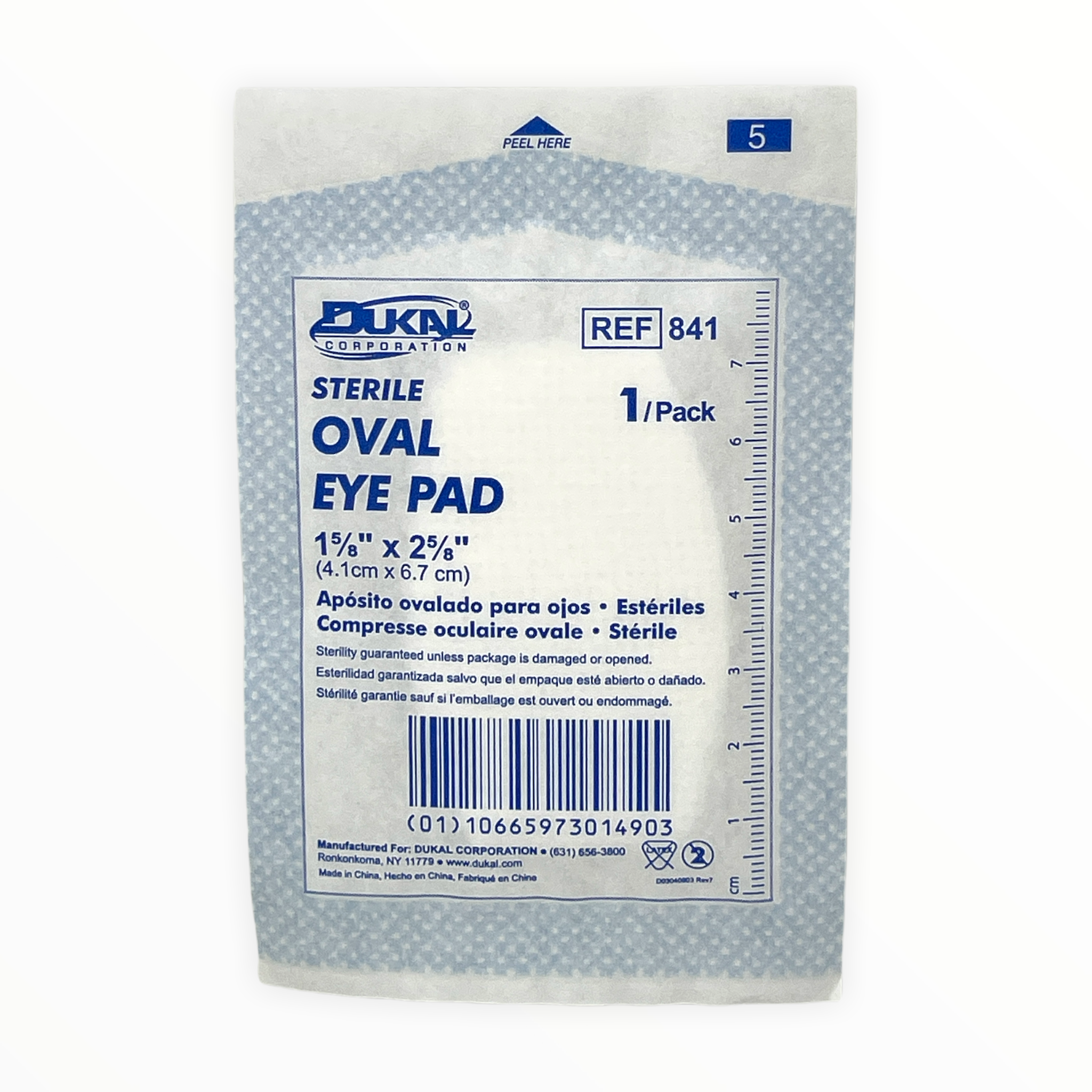 Medique Eye Pads in a unitized packaging, ideal for first aid supplies, featuring a clean and simple design.