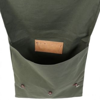 Inside view of Backcountry Sportsman 60 Utility Pack with 57L capacity, showing multiple compartments and organized storage space.