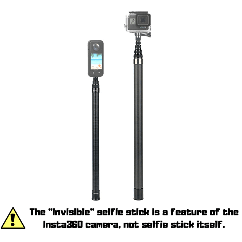 Insta360 camera with Bean's Moto Booth invisible selfie stick, 1.5m or 3m extendable for capturing wide-angle shots.