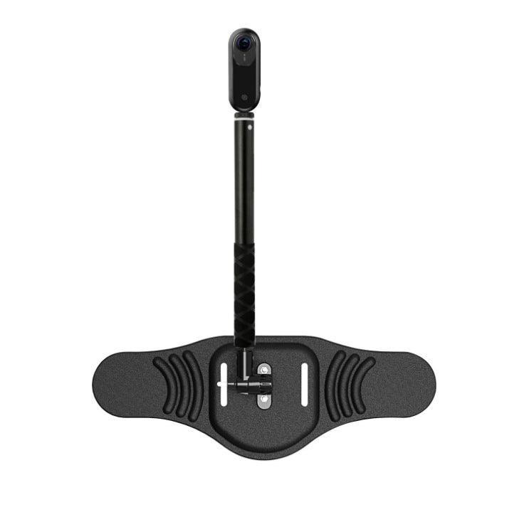 Insta360 camera waist mount by Bean's Moto Booth, adjustable belt clip for hands-free filming with 360 cameras.