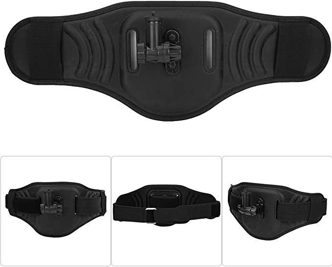 Insta360 camera waist mount by Bean's Moto Booth, adjustable camera holder for hands-free filming during activities.