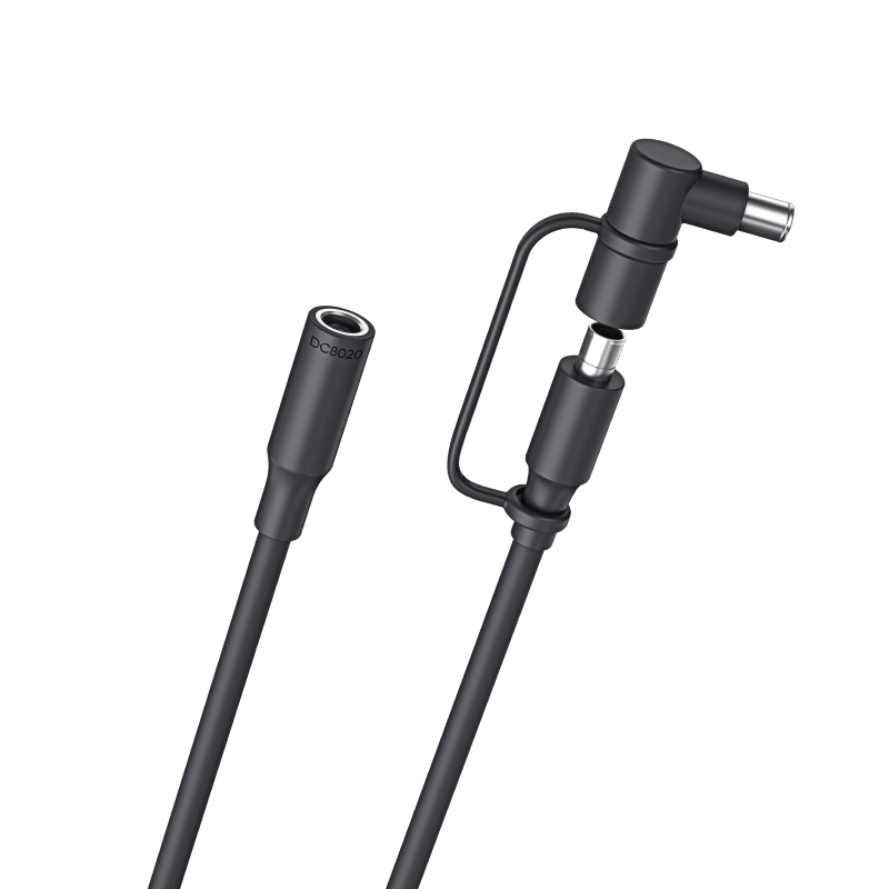 Jackery DC extension cable for solar panels, black, with connectors, used for connecting solar power systems.