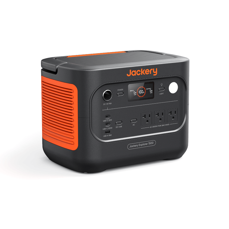Jackery Solar Generator 1500 v2 featuring a compact design and solar panel for portable power solutions.