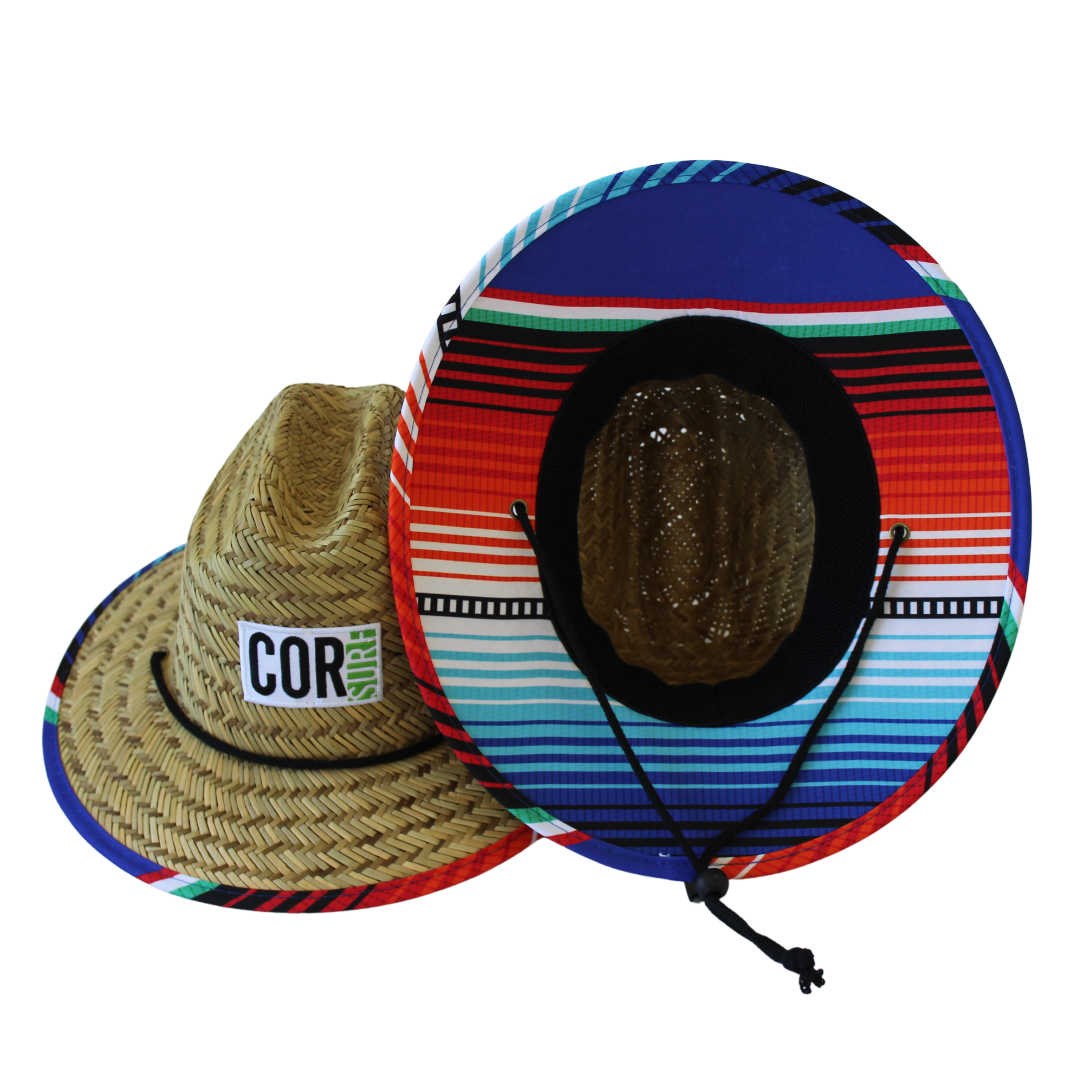 Kids straw summer beach hat for boys and girls by COR Surf, lightweight sun protection with a wide brim and stylish design.