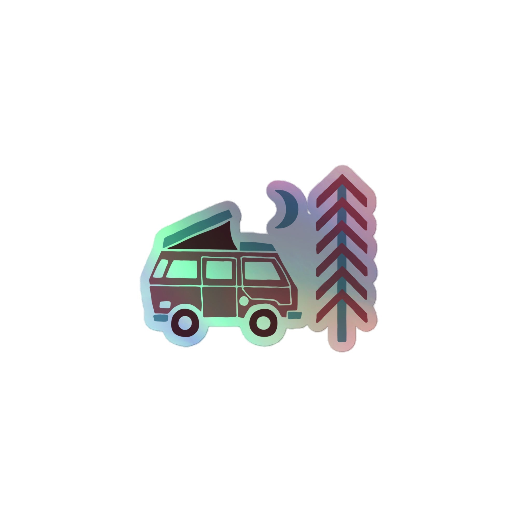 Go Outside Van & Moon Holographic Sticker - OVERLANDERS Outfitter