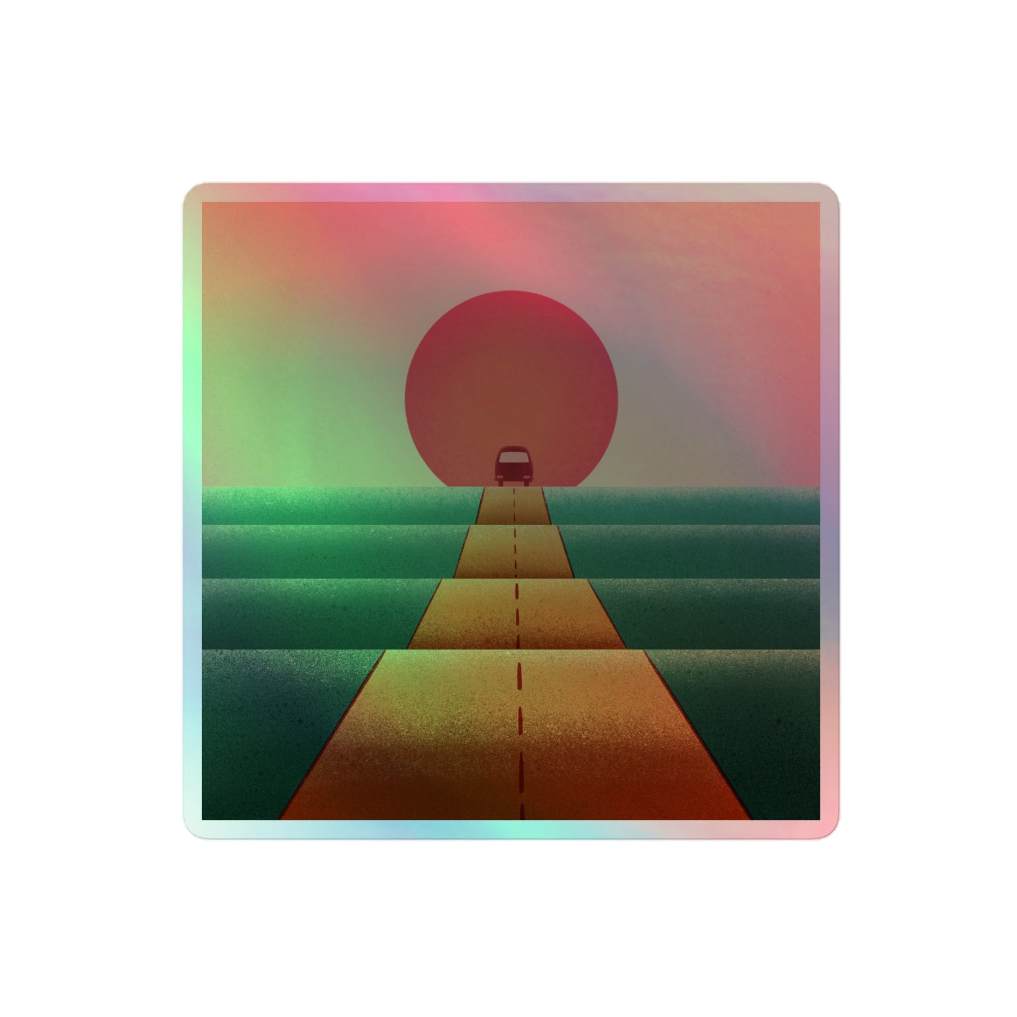 Sunset Road Holographic Sticker - OVERLANDERS Outfitter