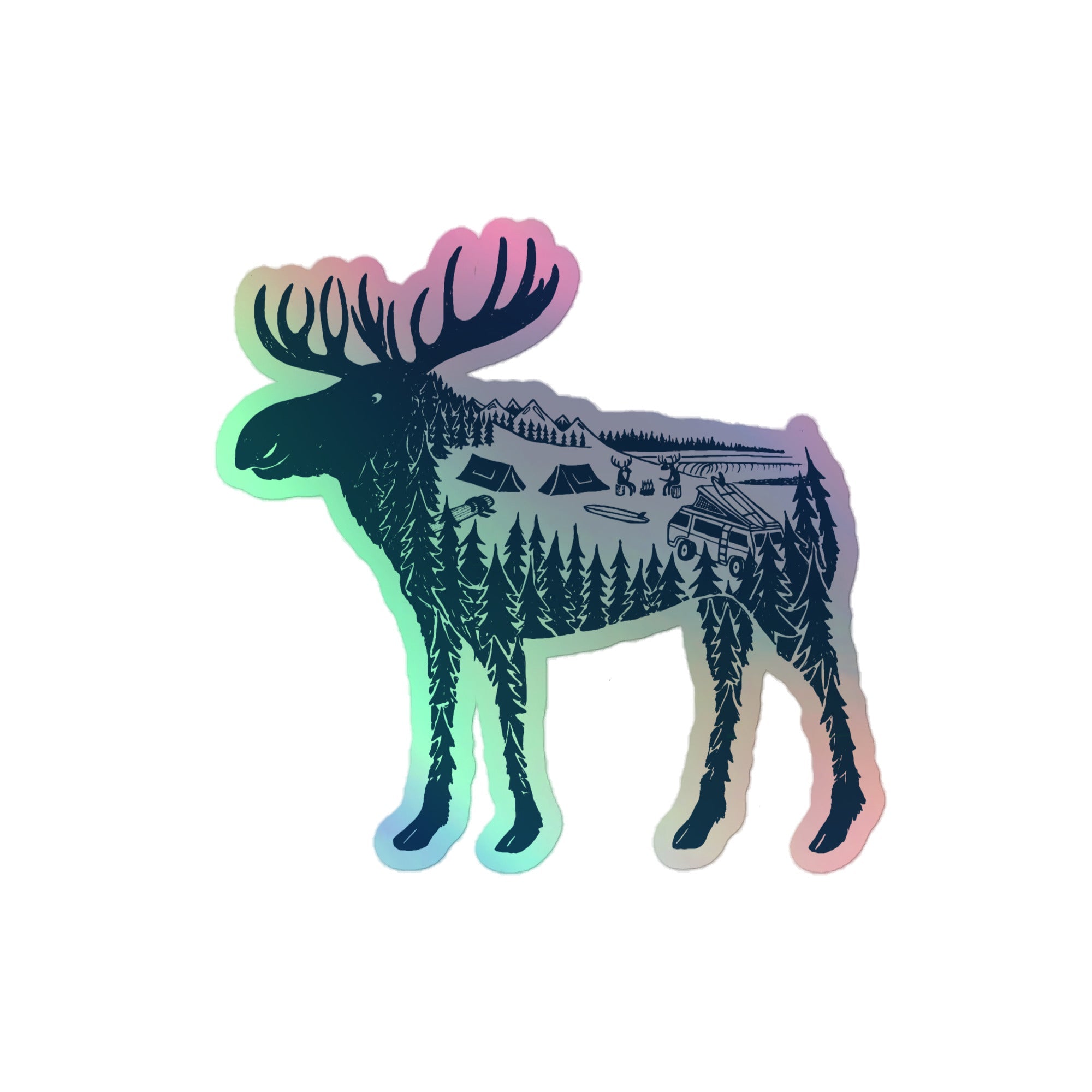 Moose Meet-Up Vanimal Holographic Sticker - OVERLANDERS Outfitter