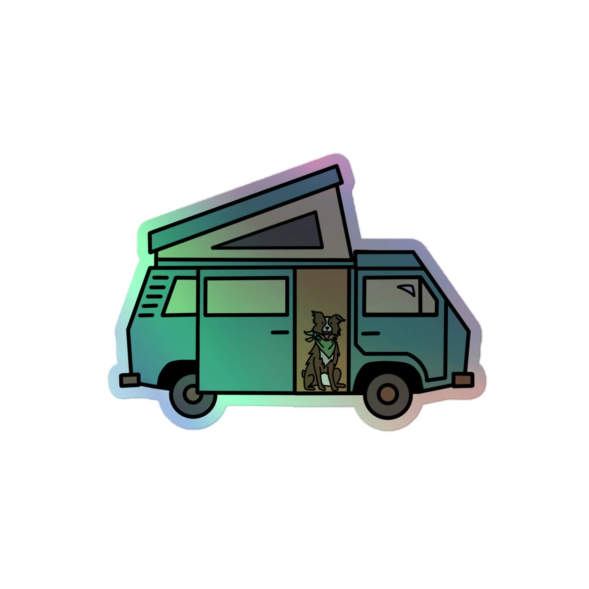 Dog in Van Holographic Sticker - OVERLANDERS Outfitter