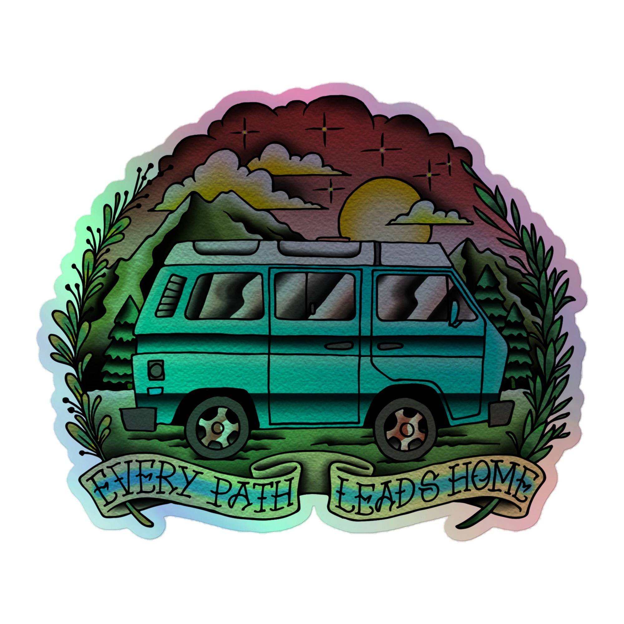 Every Path Leads Home Holographic Sticker - OVERLANDERS Outfitter