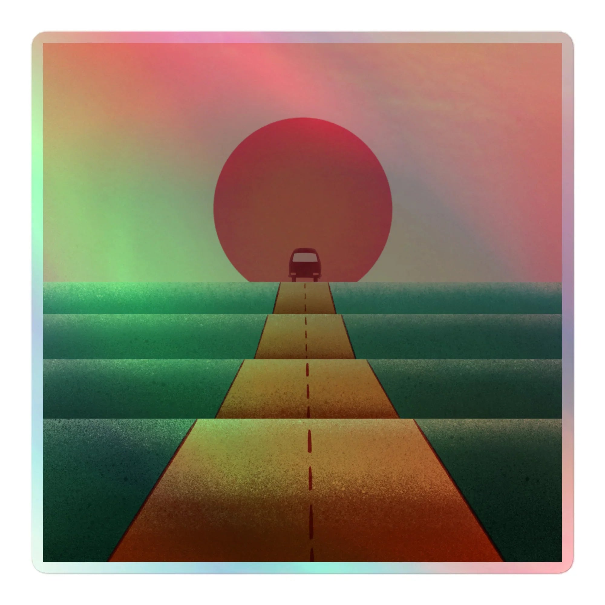 Sunset Road Holographic Sticker - OVERLANDERS Outfitter