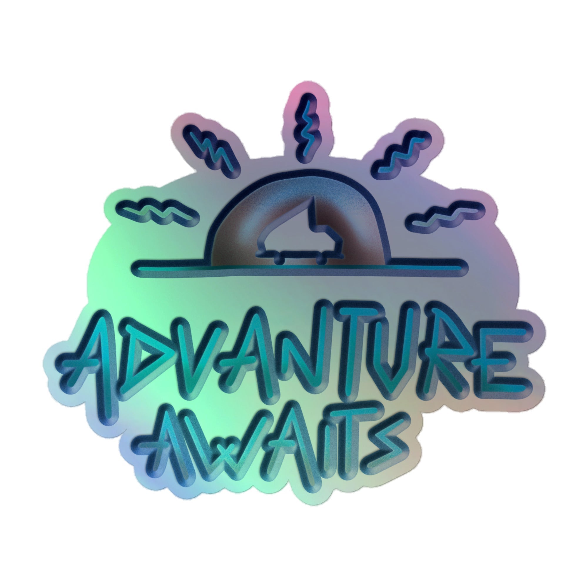 Advanture Awaits Holographic Sticker - OVERLANDERS Outfitter