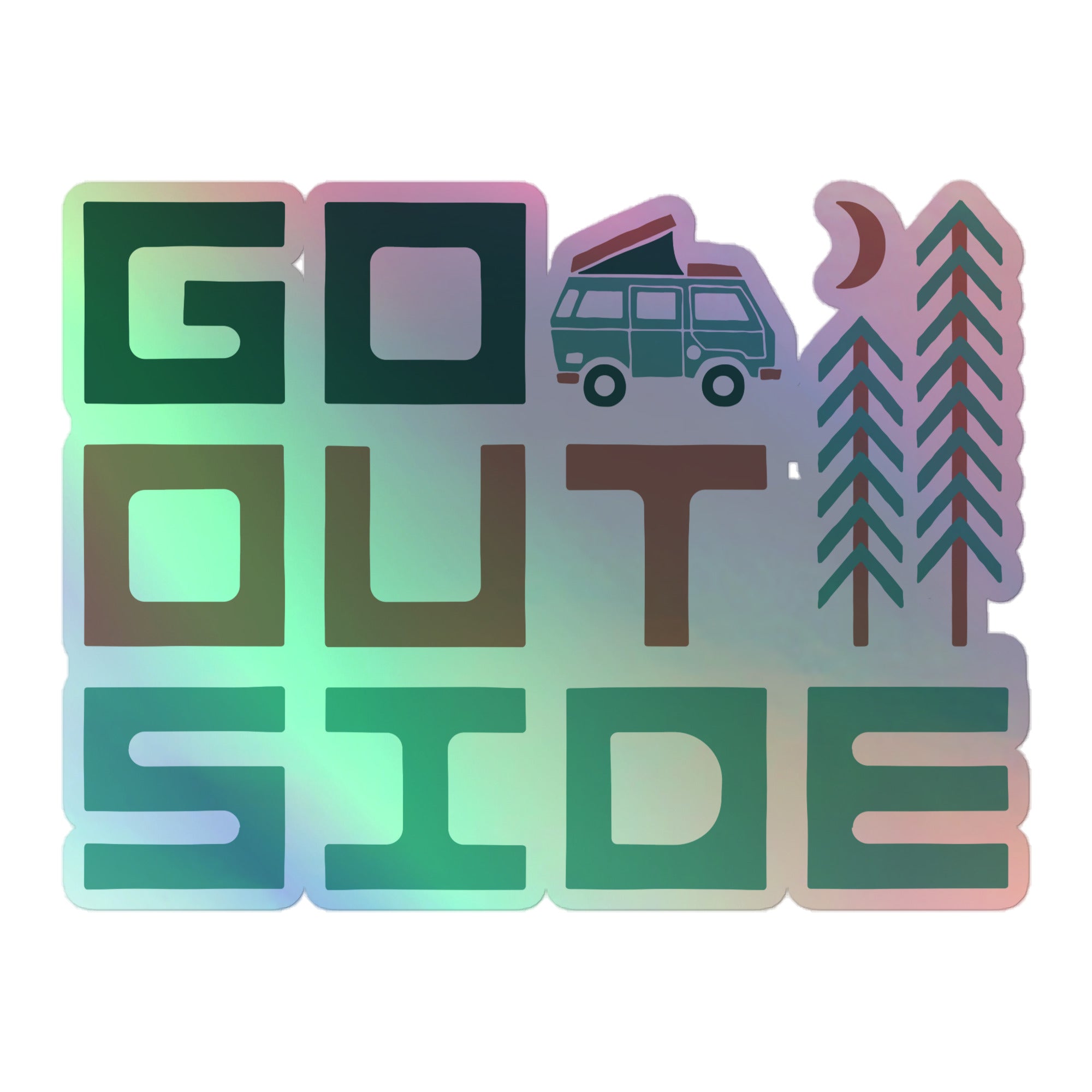 Go Outside Holographic Sticker - OVERLANDERS Outfitter
