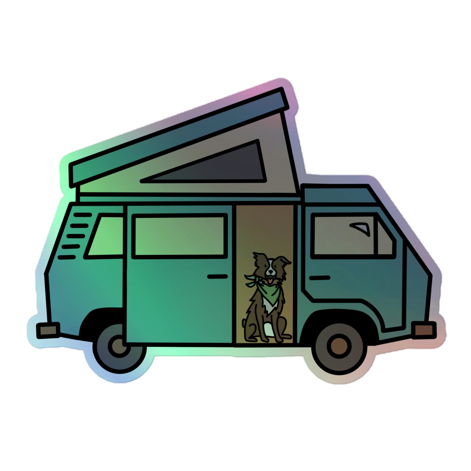 Dog in Van Holographic Sticker - OVERLANDERS Outfitter
