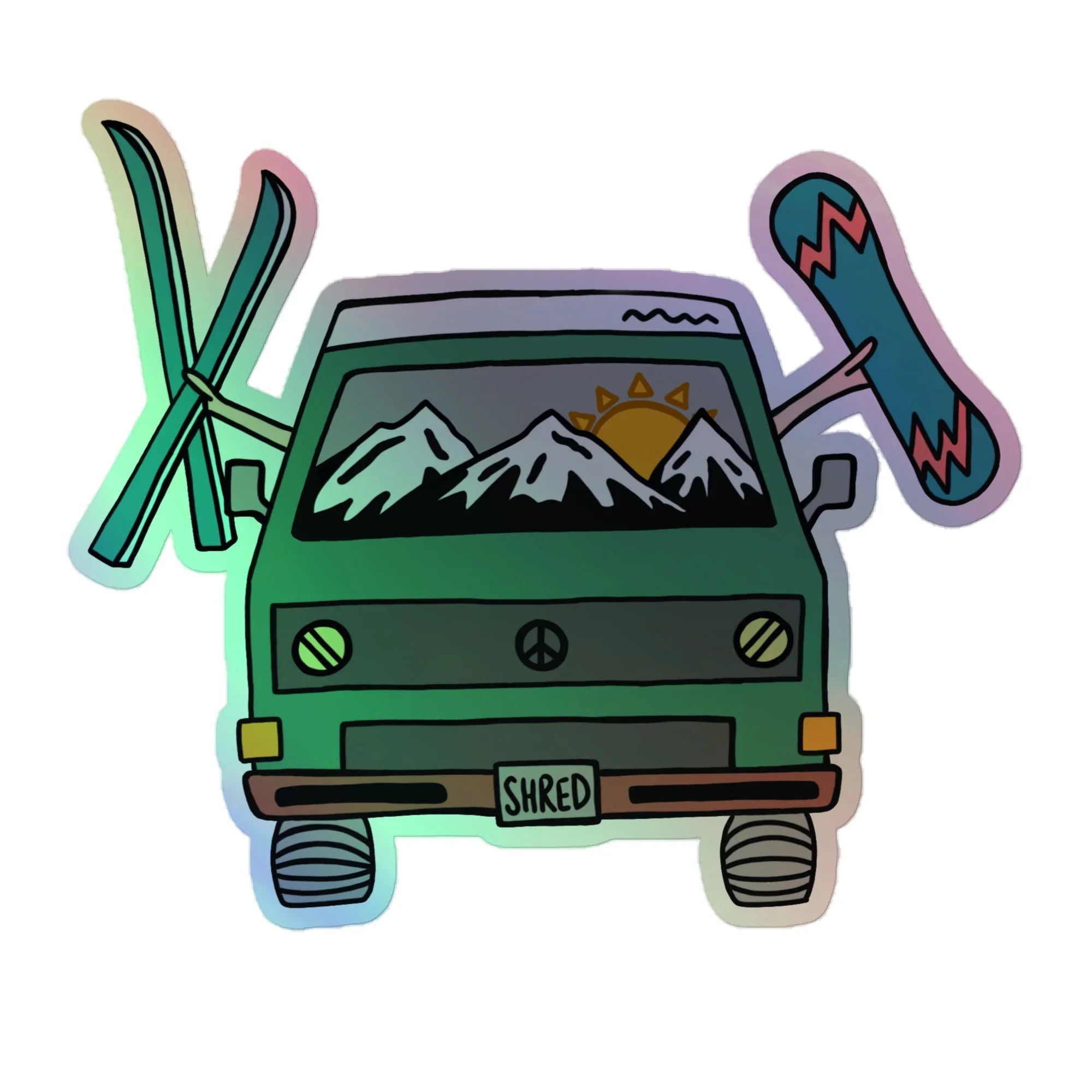 Shred Van Holographic Sticker - OVERLANDERS Outfitter