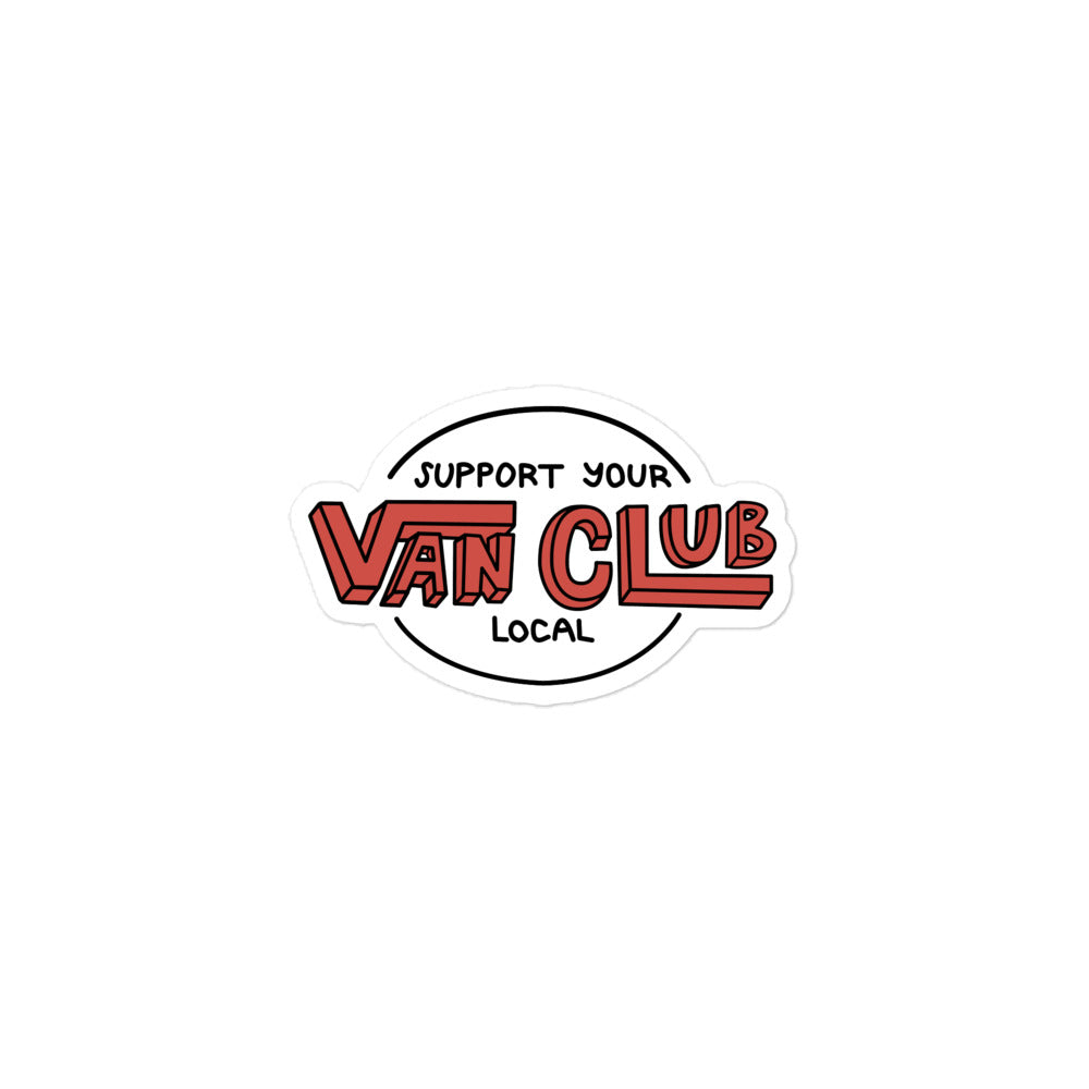 Support Your Local Van Club Red Sticker - OVERLANDERS Outfitter