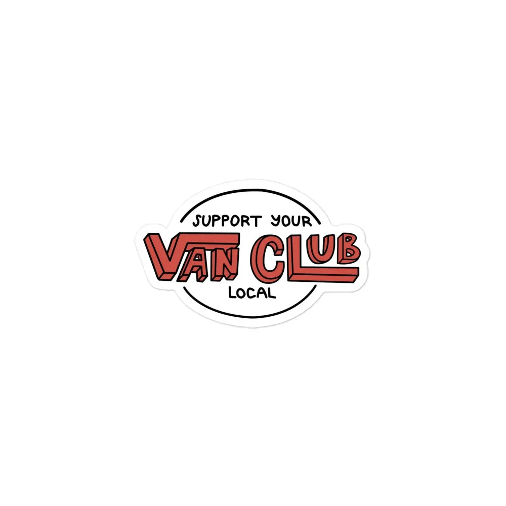 Support Your Local Van Club Red Sticker - OVERLANDERS Outfitter