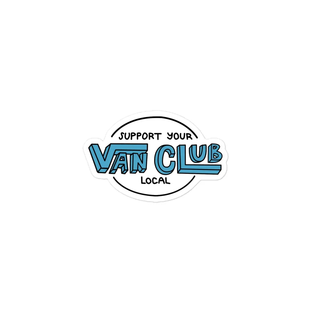 Support Your Local Van Club Blue Sticker - OVERLANDERS Outfitter