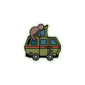 White Stewie Sloth sticker by GoWesty, kiss-cut design, 3x3 inches, featuring a cute sloth illustration perfect for decorating.