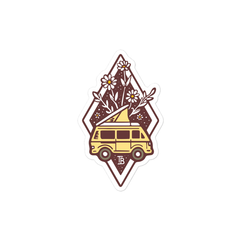 Bloom Yellow Van Sticker - OVERLANDERS Outfitter