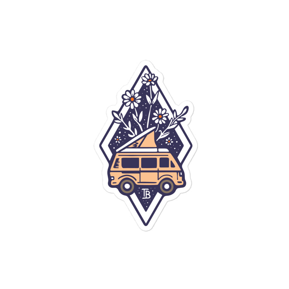 Bloom Peach Van Sticker - OVERLANDERS Outfitter