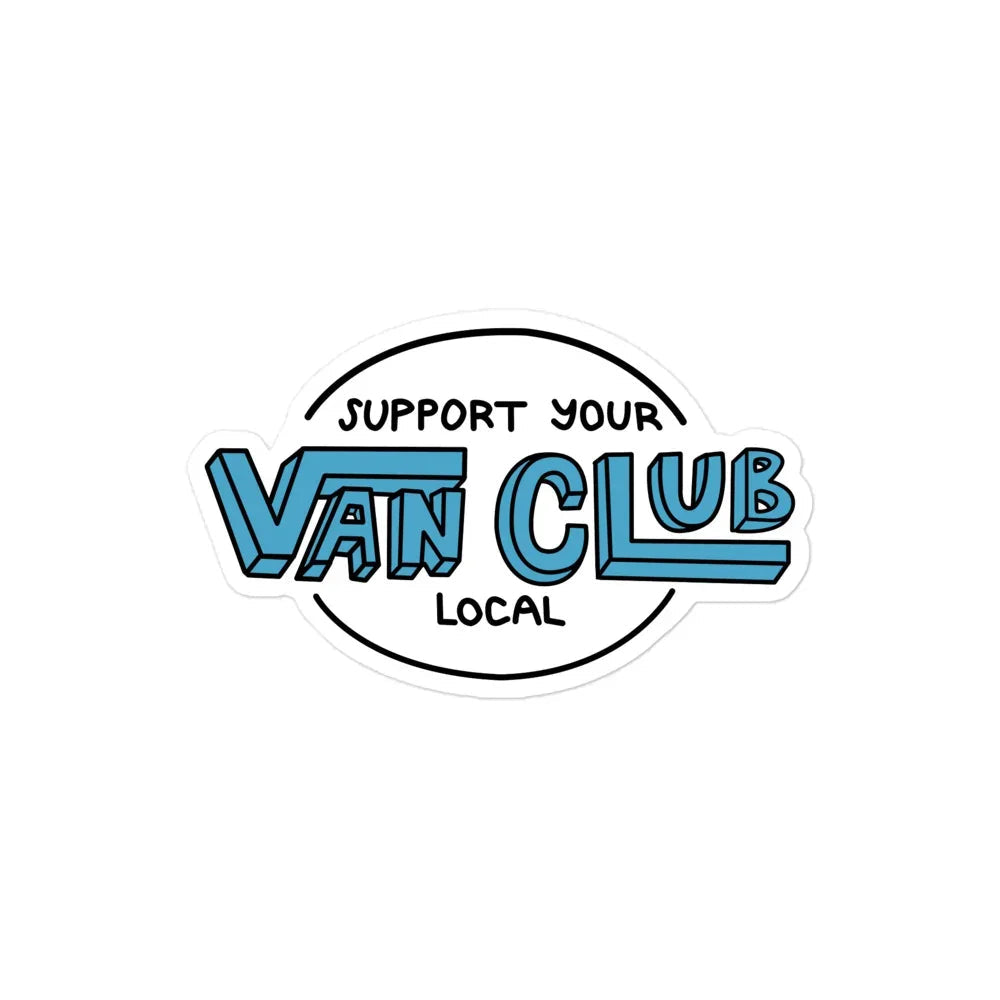 Support Your Local Van Club Blue Sticker - OVERLANDERS Outfitter