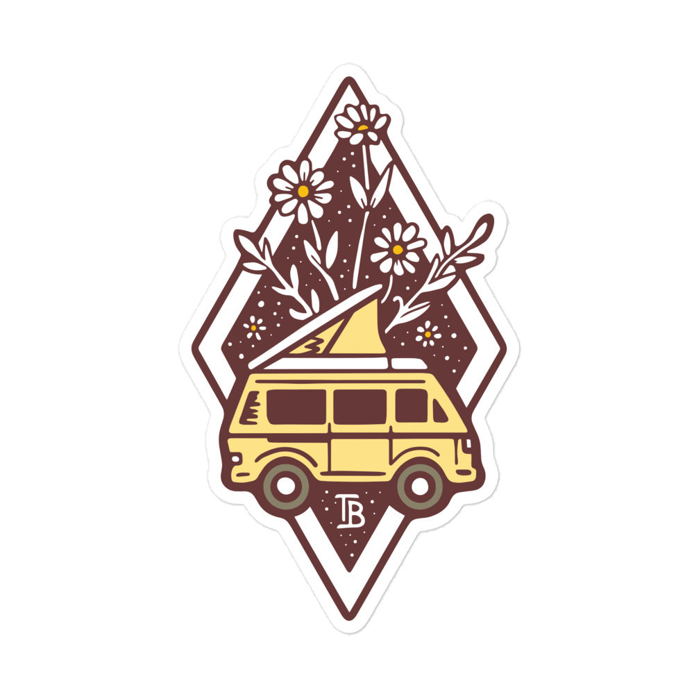 Bloom Yellow Van Sticker - OVERLANDERS Outfitter