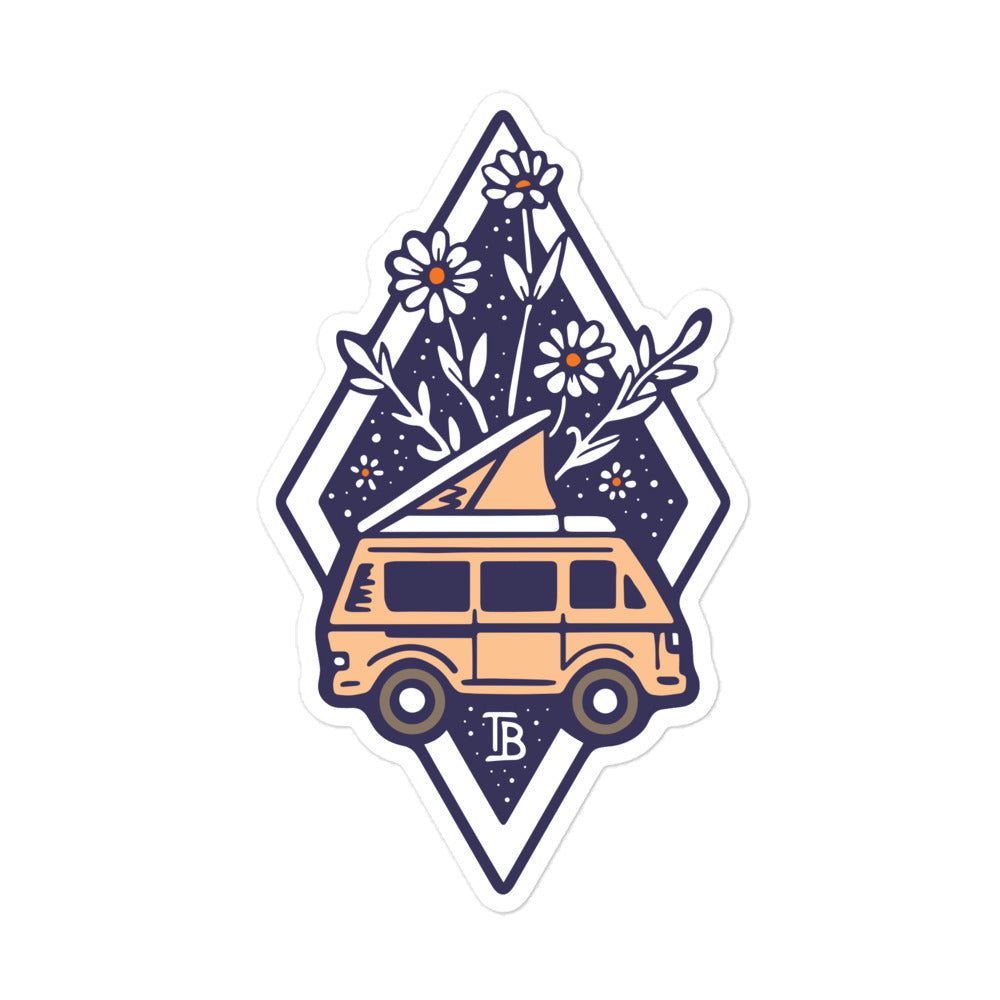 Bloom Peach Van Sticker - OVERLANDERS Outfitter