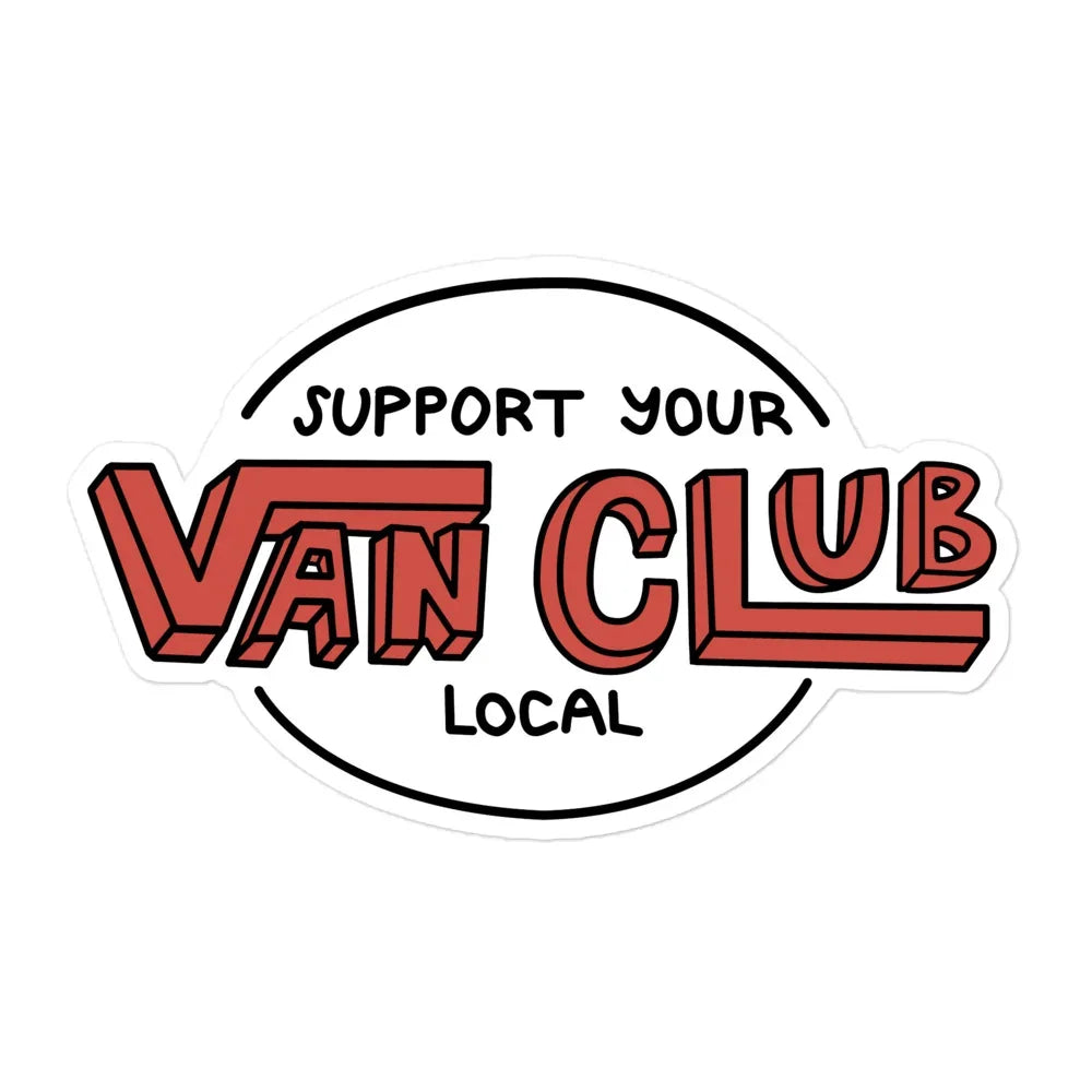 Support Your Local Van Club Red Sticker - OVERLANDERS Outfitter
