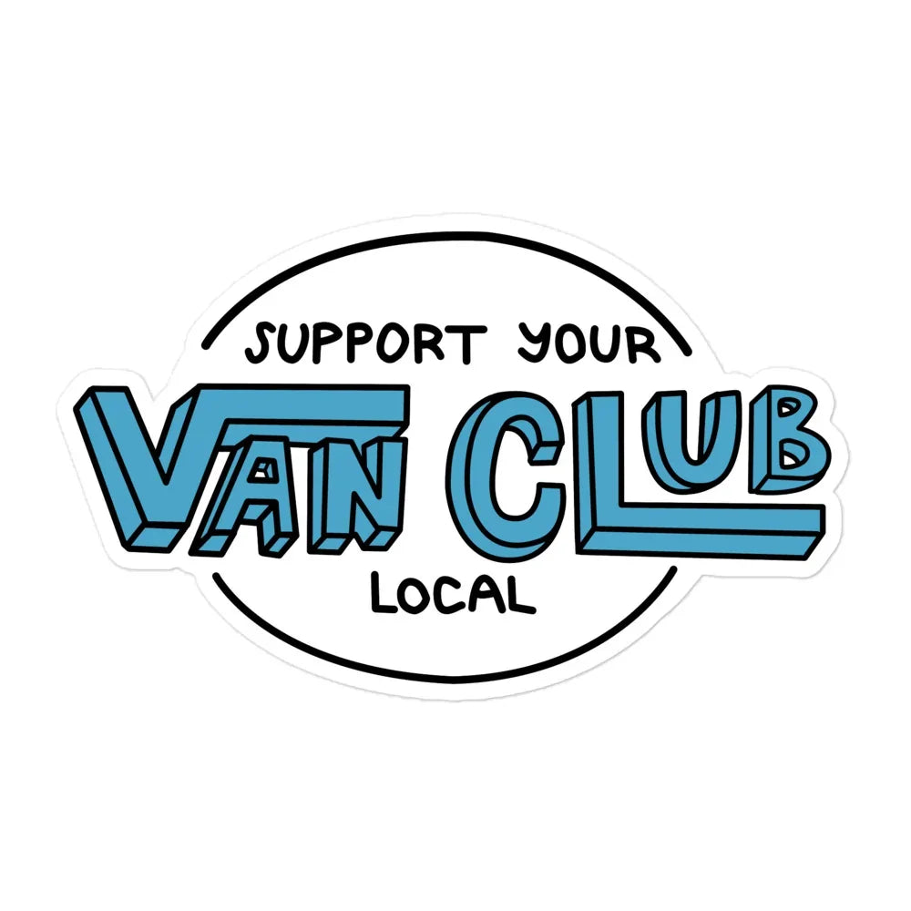 Support Your Local Van Club Blue Sticker - OVERLANDERS Outfitter