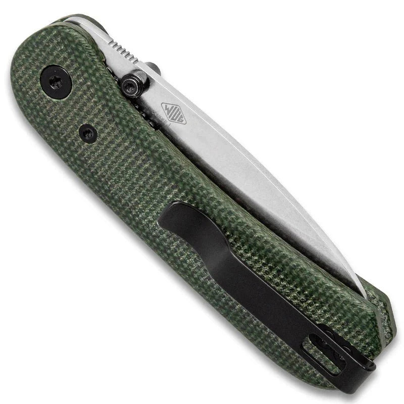 KNAFS Lander 1 Pocket Knife - Contoured Green Micarta - 14C28N - OVERLANDERS Outfitter