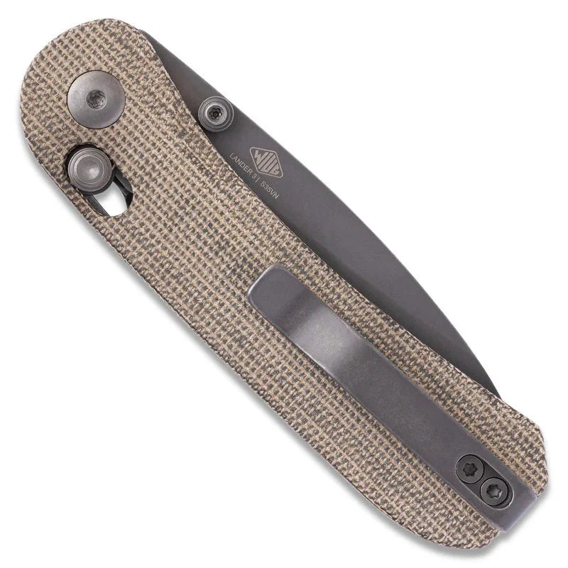 KNAFS Lander 3 Pocket Knife - Moondust Micarta - Clutch Lock - OVERLANDERS Outfitter