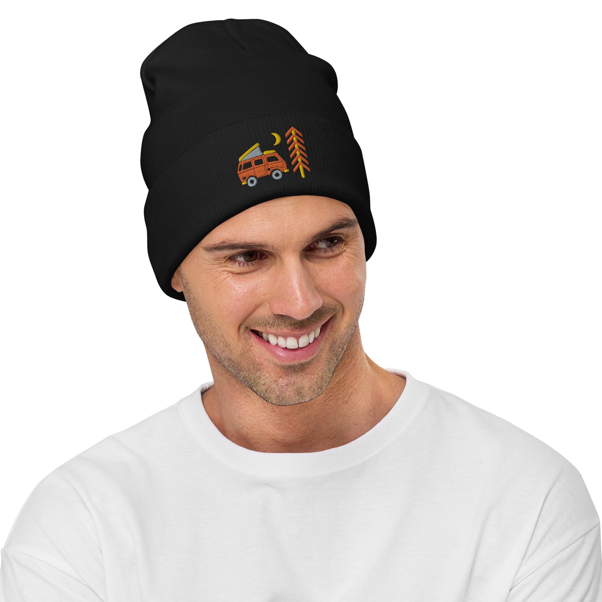 Go Outside Van & Moon Embroidered Beanie - OVERLANDERS Outfitter