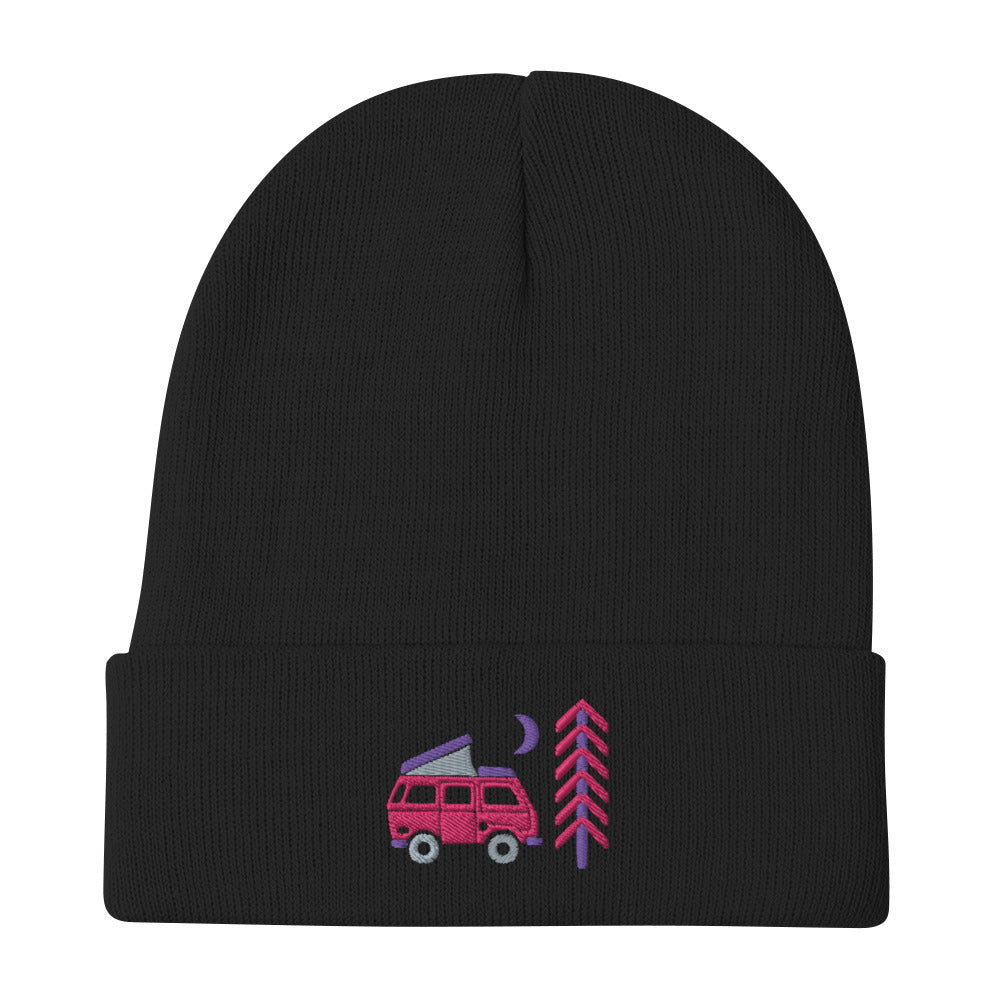 Go Outside Van & Moon Embroidered Beanie - OVERLANDERS Outfitter
