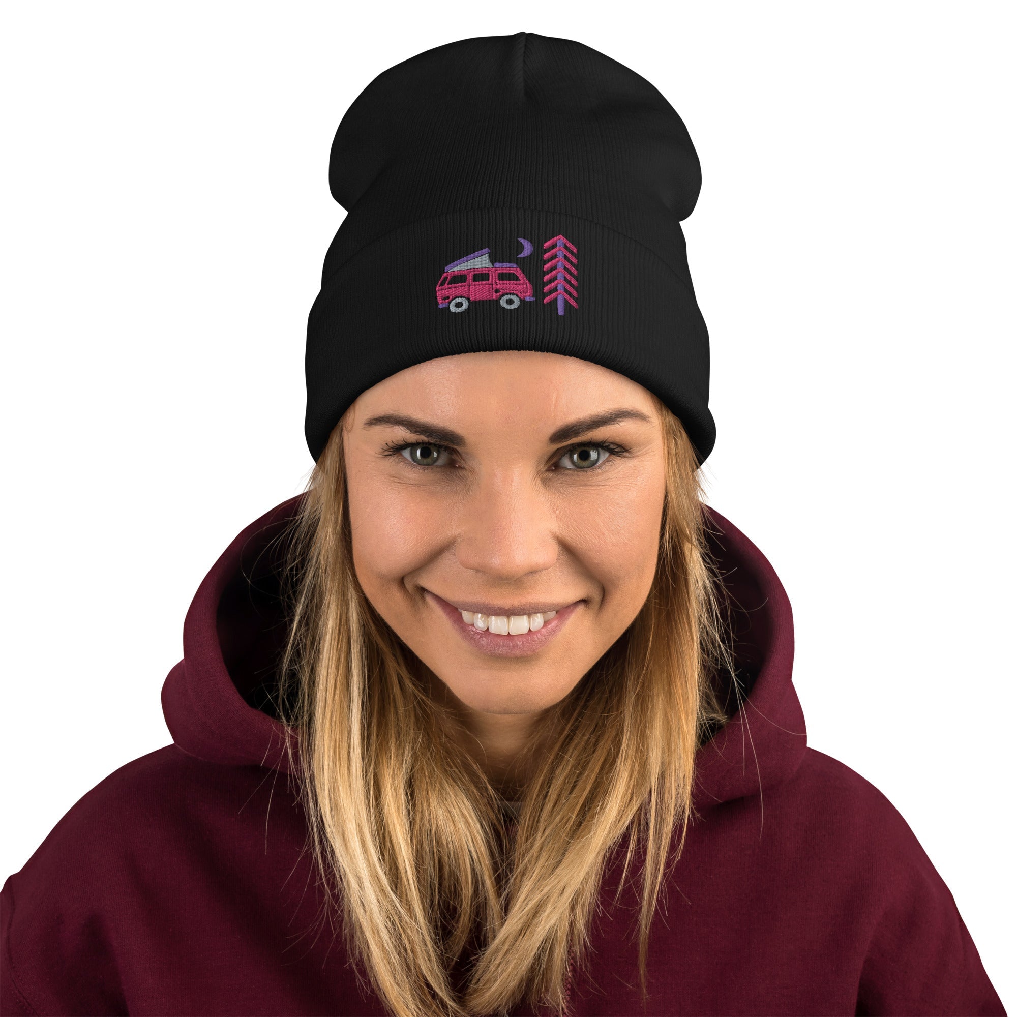 Go Outside Van & Moon Embroidered Beanie - OVERLANDERS Outfitter