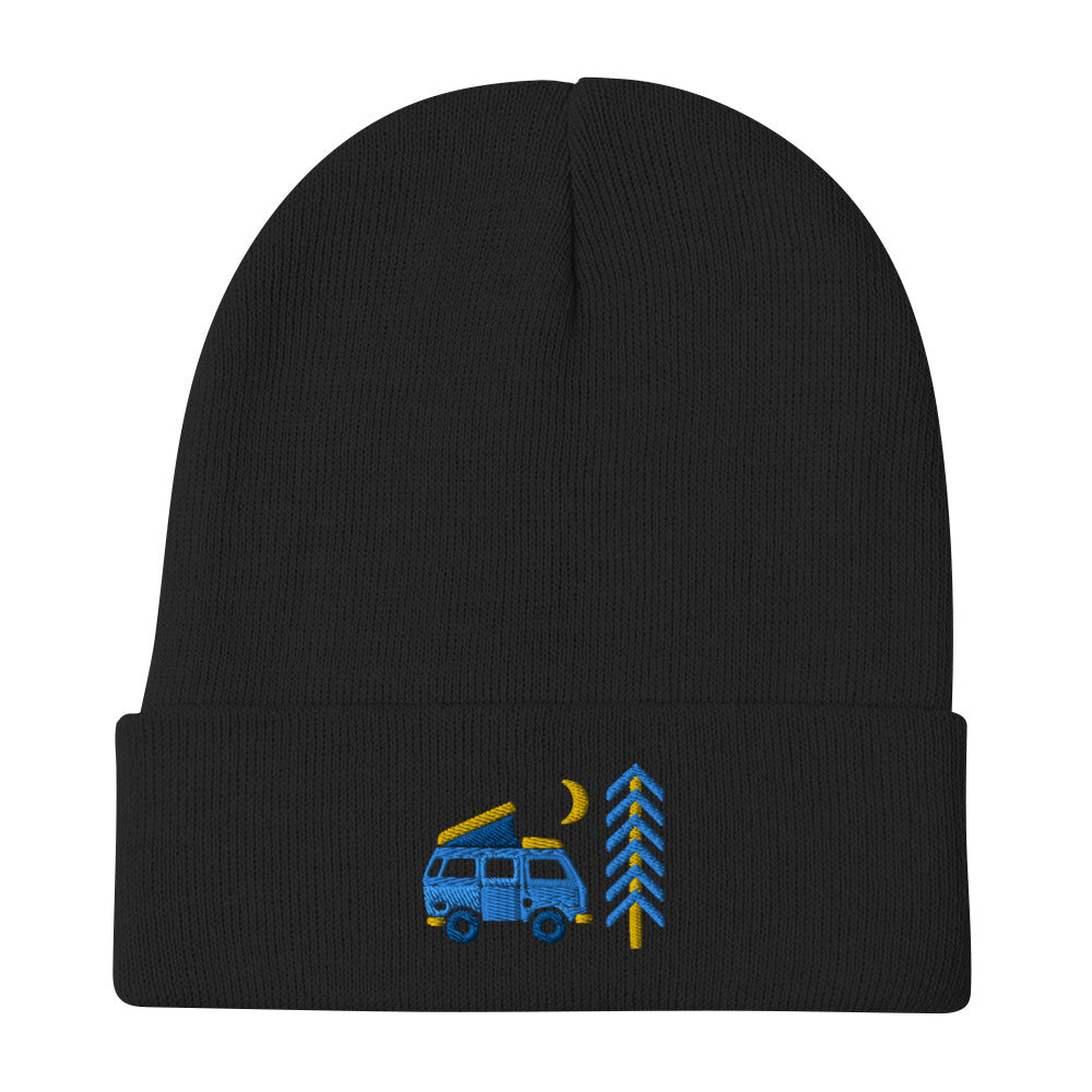 Go Outside Van & Moon Embroidered Beanie - OVERLANDERS Outfitter
