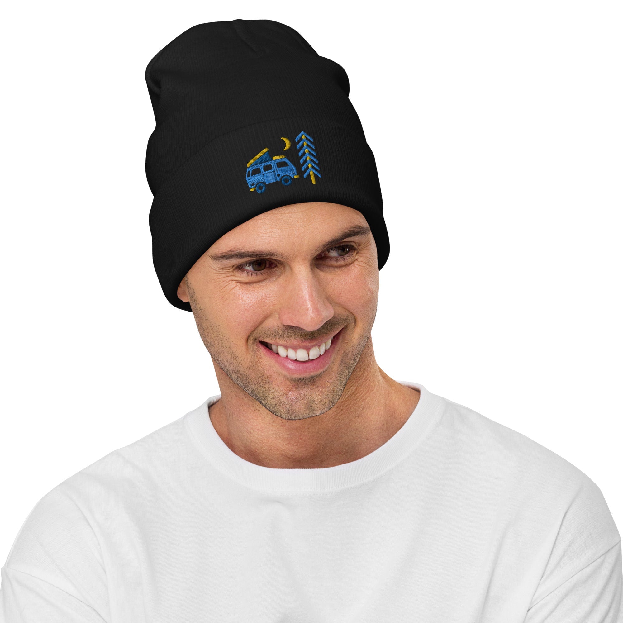 Go Outside Van & Moon Embroidered Beanie - OVERLANDERS Outfitter