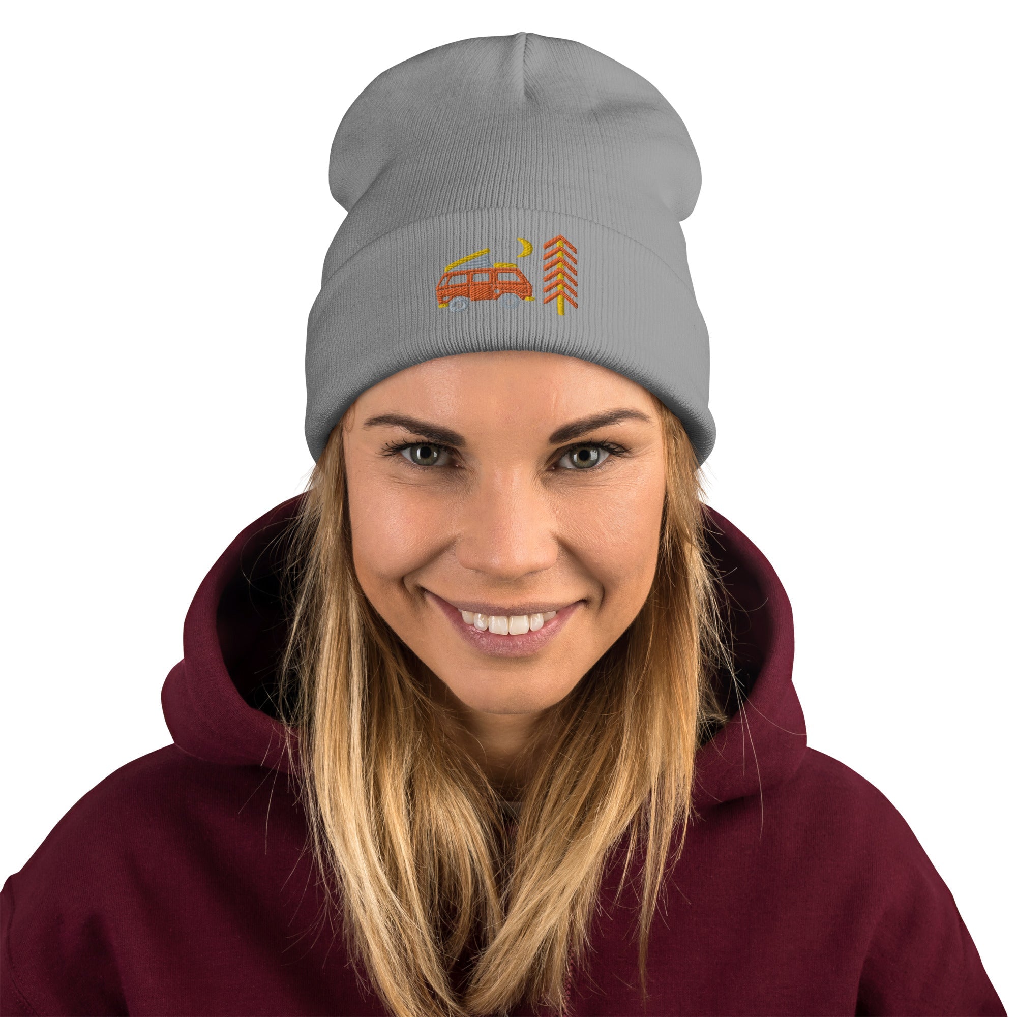 Go Outside Van & Moon Embroidered Beanie - OVERLANDERS Outfitter