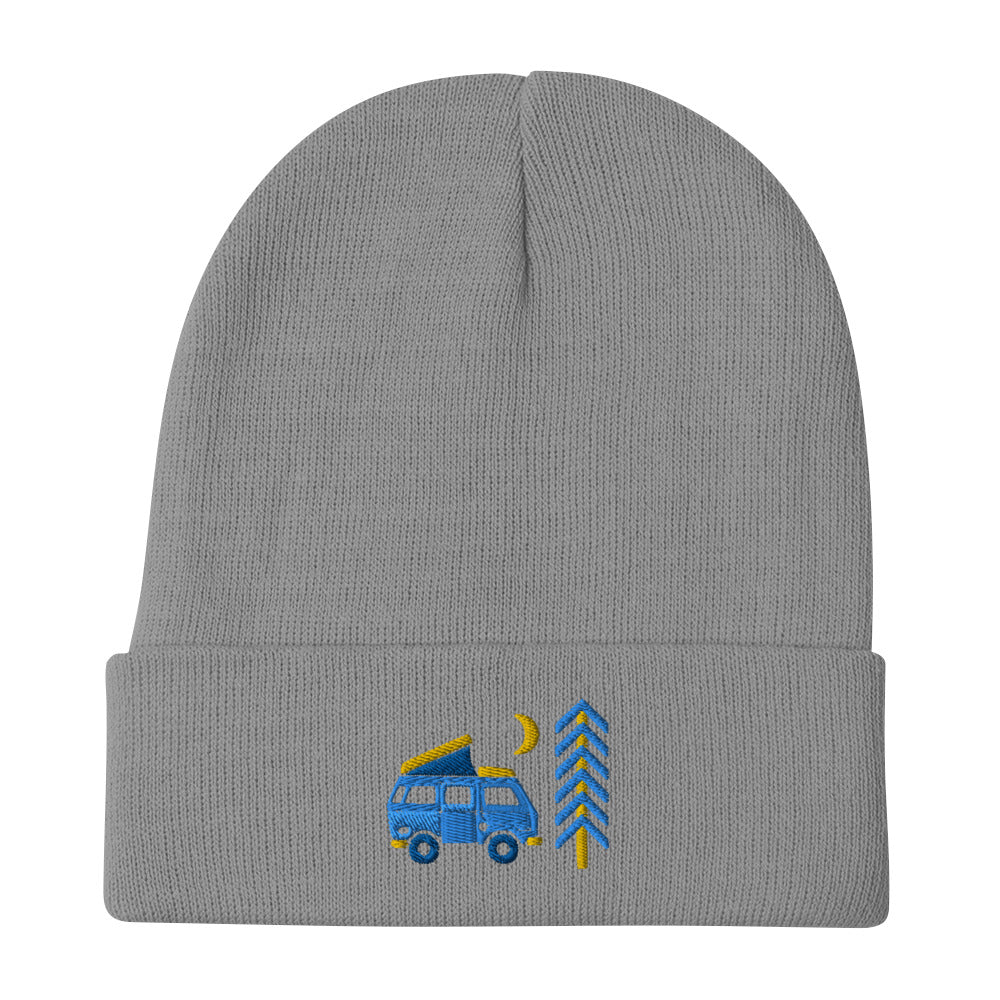 Go Outside Van & Moon Embroidered Beanie - OVERLANDERS Outfitter