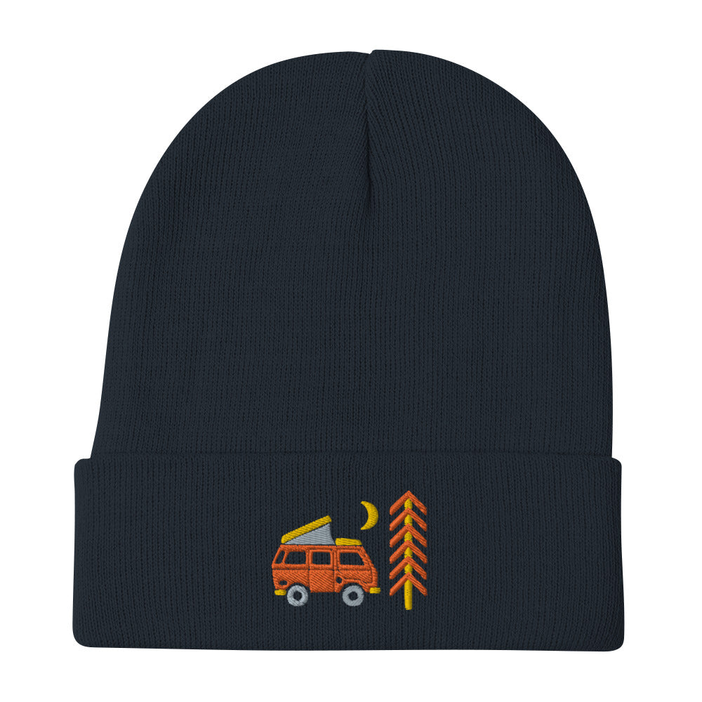 Go Outside Van & Moon Embroidered Beanie - OVERLANDERS Outfitter