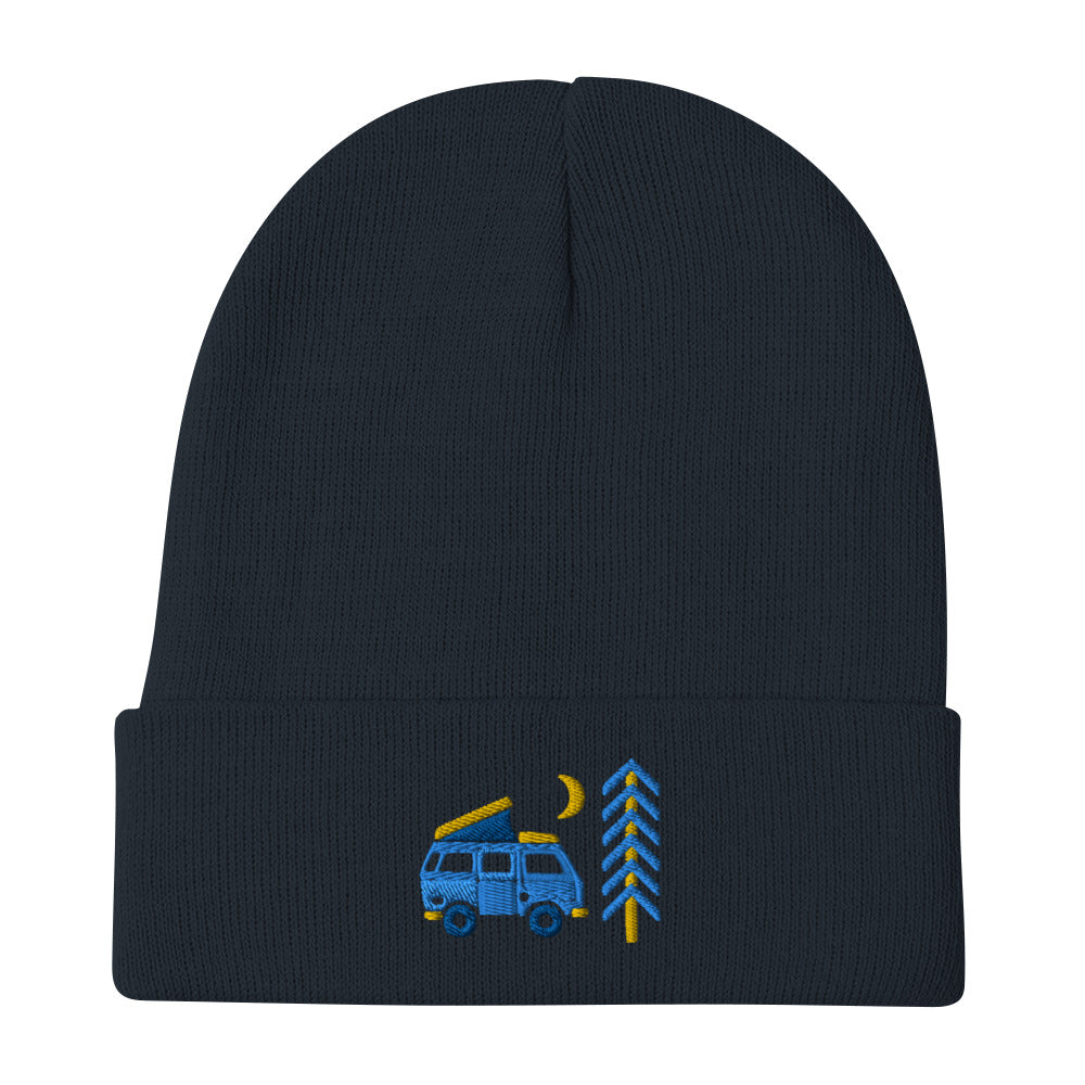 Go Outside Van & Moon Embroidered Beanie - OVERLANDERS Outfitter