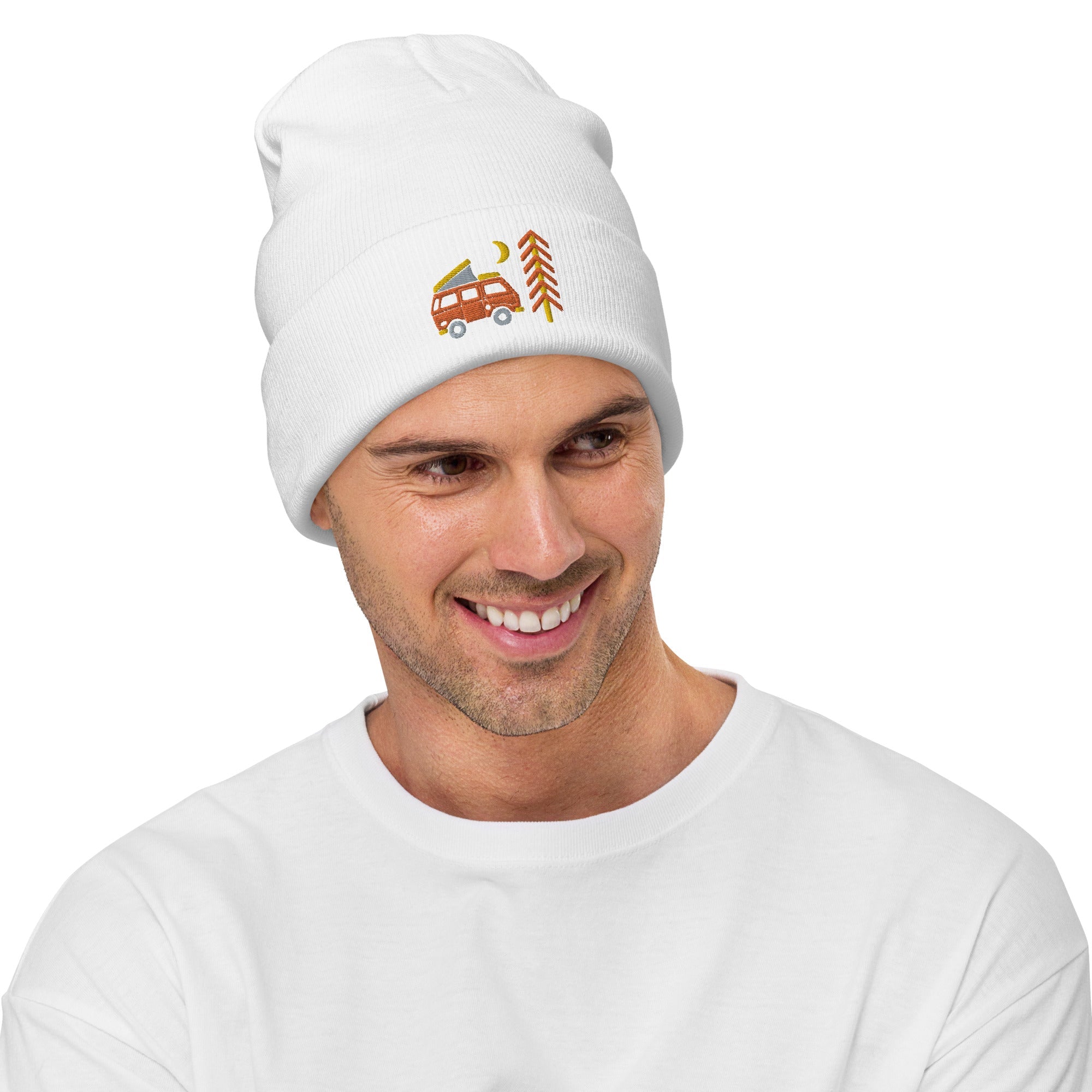 Go Outside Van & Moon Embroidered Beanie - OVERLANDERS Outfitter